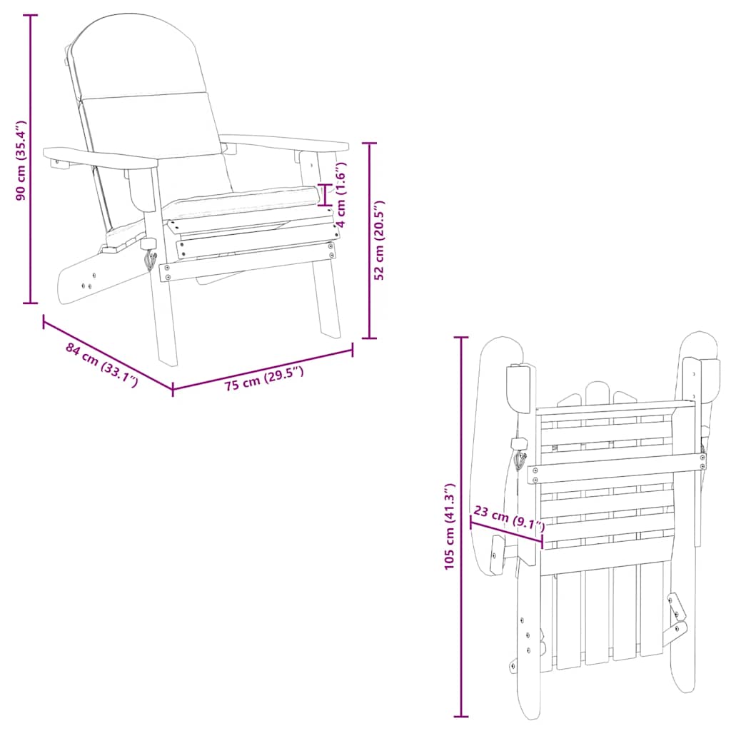 Madeira-Havestol Med Hynder Massivt Akacietræ - Billede 8