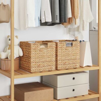 Sæt af 2 Firkantede Opbevaringskurve Bali i naturmateriale med håndtag