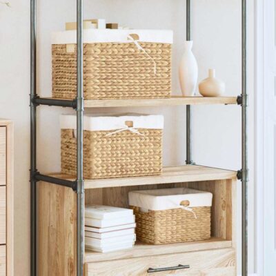 Opbevaringskurve i naturmateriale – sæt med 3 flettede kurve